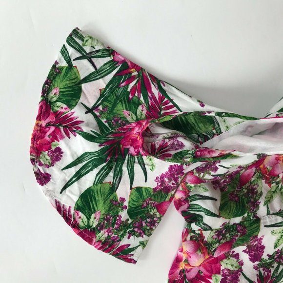 Umgee Cold Shoulder Dress Small Floral Keyhole - Picture 4 of 14